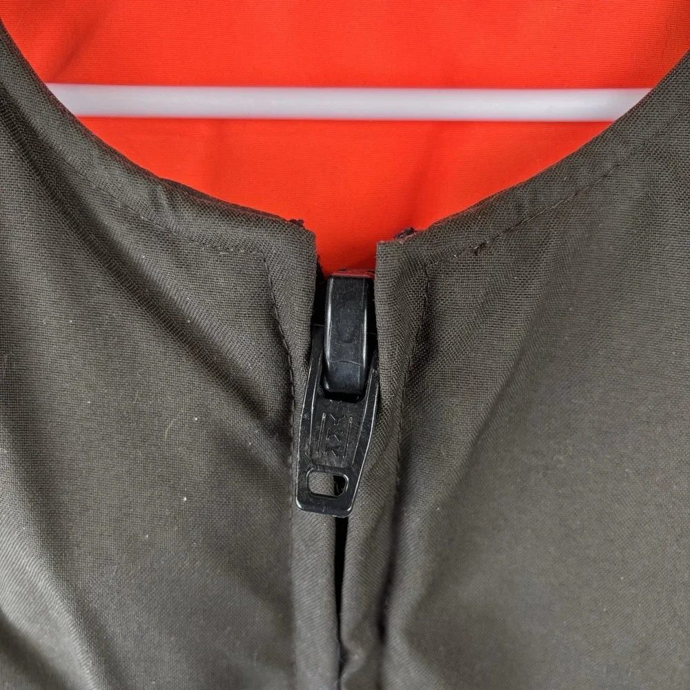 Reversible Insulated Vest Mens XL Brown Safety Orange Zip Sheriff Button Pockets